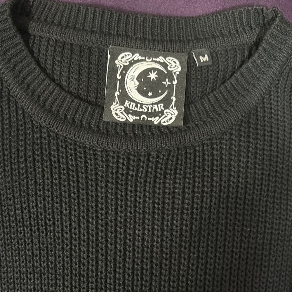 Killstar Black Sweater with Strap Details - Picture 7 of 7